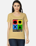 C-Labs Born to Play. Forced to Work Women's Classic T-Shirt Beige Front_1_c_51_7c14fe81-4e99-402c-9bea-c1e54e4fd8fb