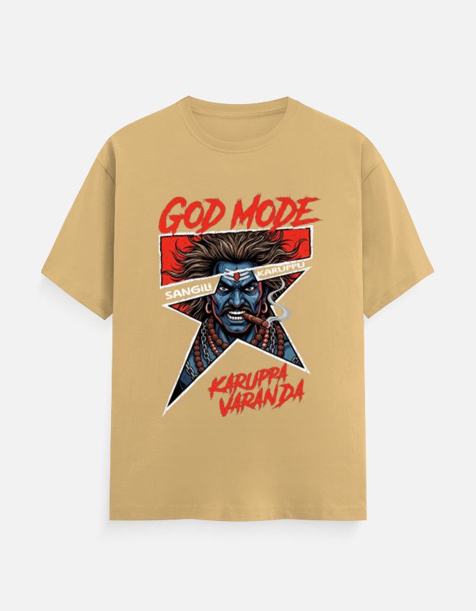 C-Labs Karuppu God Mode Classic Crew T-Shirt Beige Front_1_c_51_8bb557d6-ff92-43a9-8b58-3ea1c8078bf3
