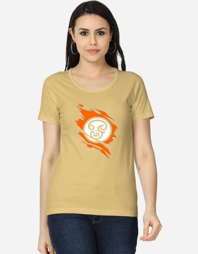 C-Labs Om Women's Classic T-Shirt Beige Front_1_c_51_9eddf5c6-9ed5-413e-a7d4-ee3ab1694fc9