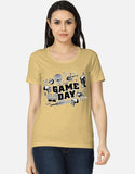 C-Labs Game Day CSK Theme Women's Classic T-Shirt Beige Front_1_c_51_c2486bfc-e284-44a8-8b2a-550700a5af44