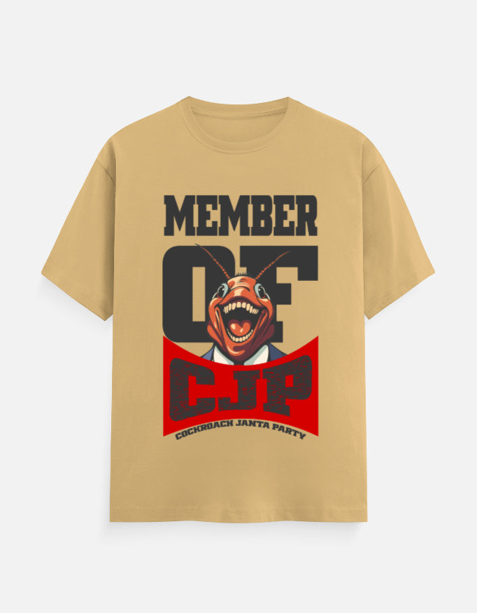 C-Labs Member of Cockroach Janatha Party Classic Crew T-Shirt Beige Front_1_c_51_fef00ab6-a8eb-4746-a496-6573f534e2a3