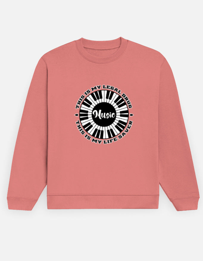 C-Labs Music Is My Drug Sweatshirt Coral Front_1_c_52_1934b435-29a3-431c-a010-ff493b6e852f