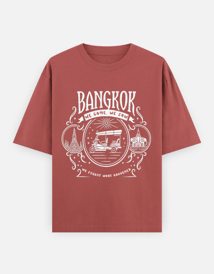 C-Labs Bangkok: We Came, We Saw Oversized Classic T-Shirt Coral Front_1_c_52_1e19cb52-99ab-4659-97a9-9cfb6bb3456f