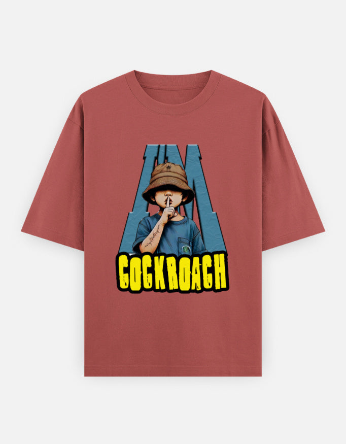 C-Labs I'm Cockroach Oversized Classic T-Shirt Coral Front_1_c_52_2e3759c7-f80a-42a3-b900-7a2d260760f0