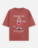 C-Labs Please use me ipadiku "Brain" Oversized Classic T-Shirt Coral Front_1_c_52_32c81d7e-7a3e-4acc-8db8-236df7f633e1