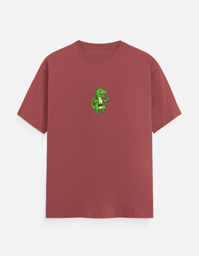 C-Labs Photographer Dinosaur Classic Crew T-Shirt Coral Front_1_c_52_3c560f37-fdcd-4031-9405-628b9d9d021f