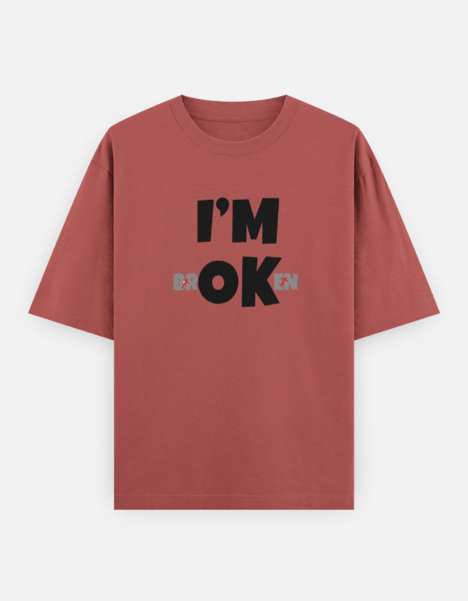 C-Labs I'M BROKEN Oversized Classic T-Shirt Coral Front_1_c_52_4b9dffe9-1f84-484b-9d5f-d296ef037805
