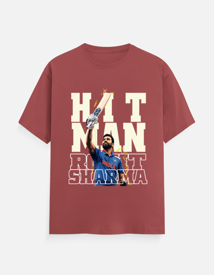 C-Labs Hit Man Rohit Sharma Classic Crew T-Shirt Coral Front_1_c_52_50c11ddf-bb0f-43cf-9b5c-8cab6528a81c