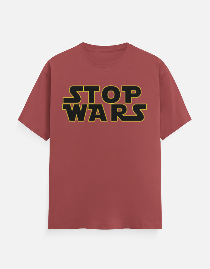 C-Labs Stop Wars Classic Crew T-Shirt Coral Front_1_c_52_63401c34-6468-405a-80a6-0509f5be4026