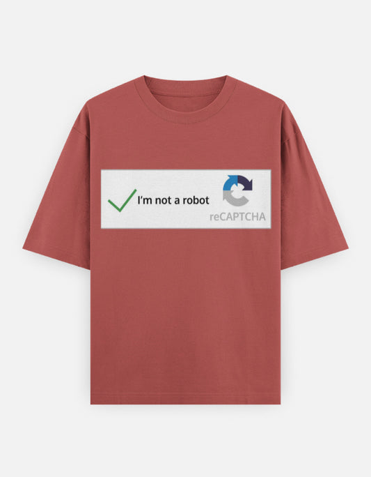 C-Labs I'm Not a Robot Oversized Classic T-Shirt Coral Front_1_c_52_68db35ac-c5c8-4c40-b431-ad2d3d13de51