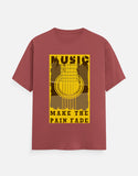C-Labs Music Make The Pain Fade Classic Crew T-Shirt Coral Front_1_c_52_6cde21db-4769-439a-a151-a4cbe1128273