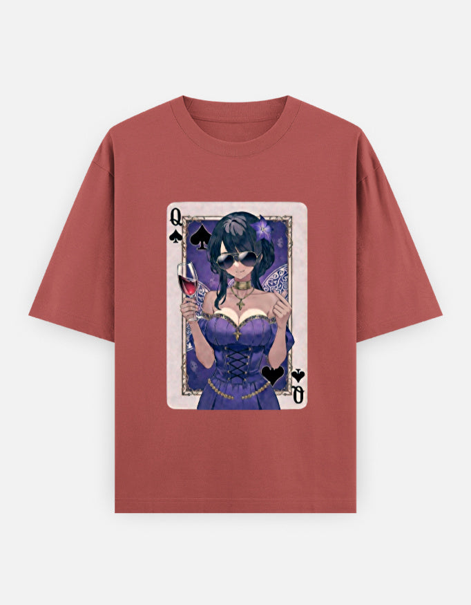 C-Labs Queen Spade Oversized Classic T-Shirt Coral Front_1_c_52_7cc5069d-60e3-4a30-a457-0ea232c17e39