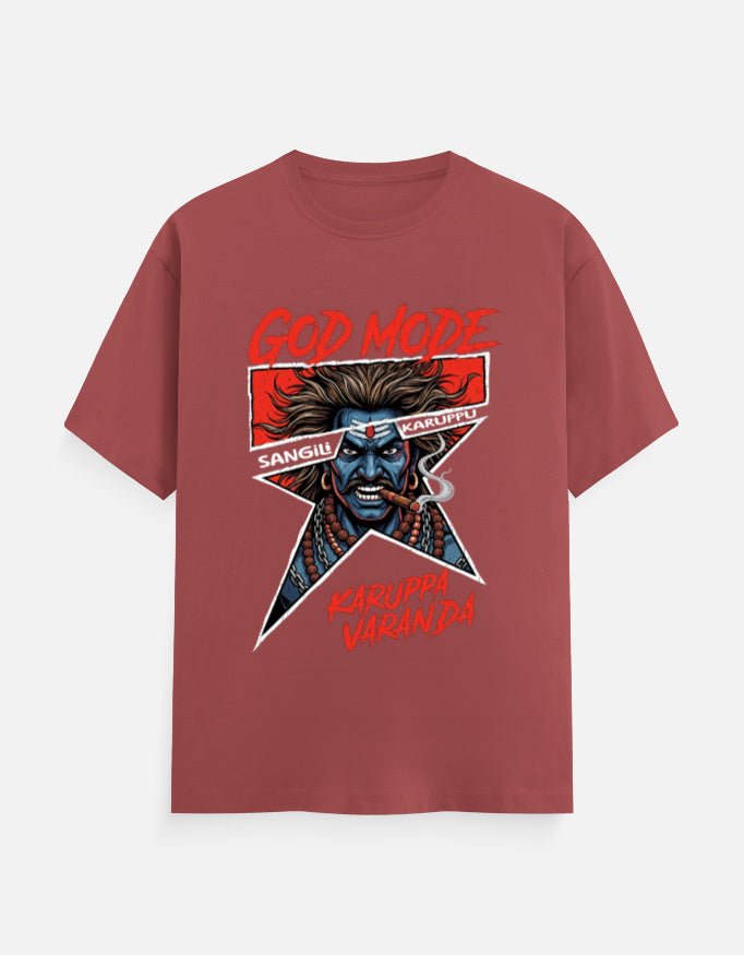 C-Labs Karuppu God Mode Classic Crew T-Shirt Coral Front_1_c_52_931d4bef-c3a3-4c89-95f1-fbee5b6bfe44