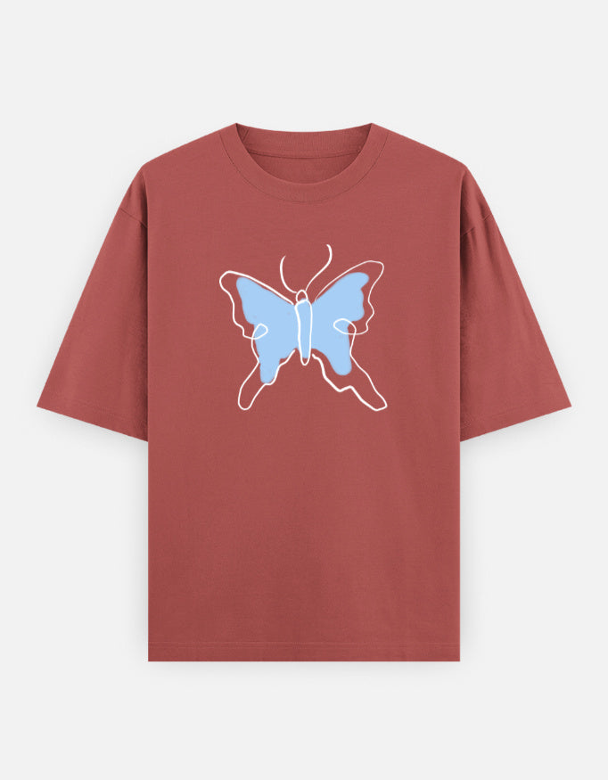 C-Labs Butterfly Oversized Classic T-Shirt Coral Front_1_c_52_9e0b48b2-c0f1-49fd-8e06-4a54644f1976