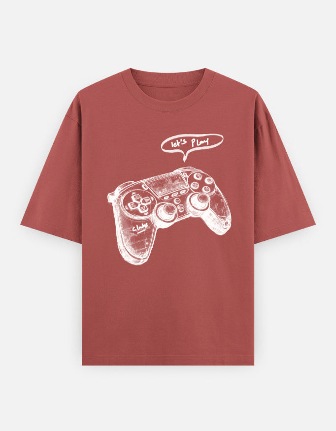 C-Labs Let's Play Oversized Classic T-Shirt Coral Front_1_c_52_b8e754d9-3d13-4e6e-a292-fcc04d41898e