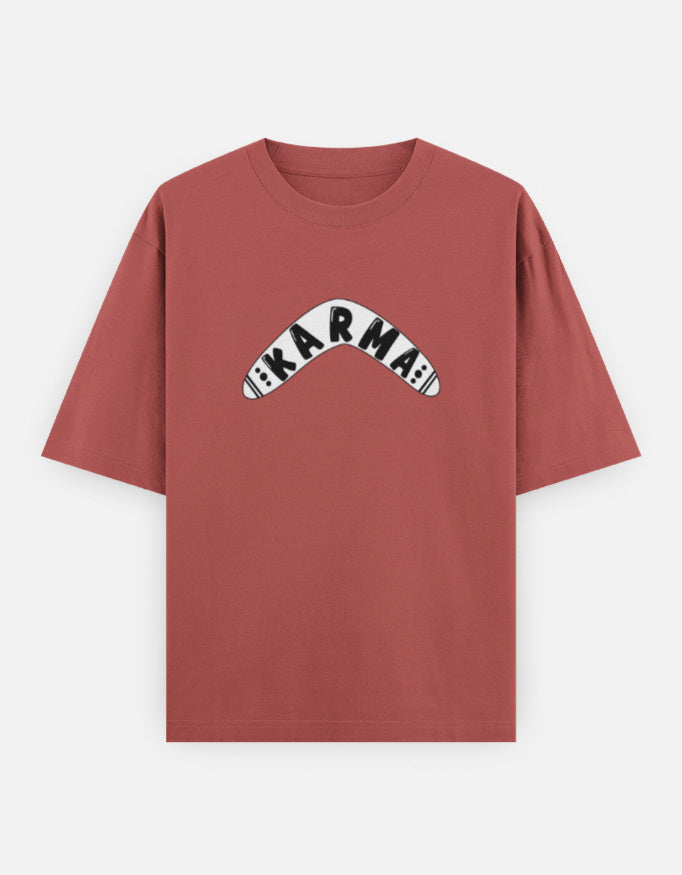 C-Labs Karma Boomerang Oversized Classic T-Shirt Coral Front_1_c_52_b99085d7-7393-45da-a215-99a4c6d3840f