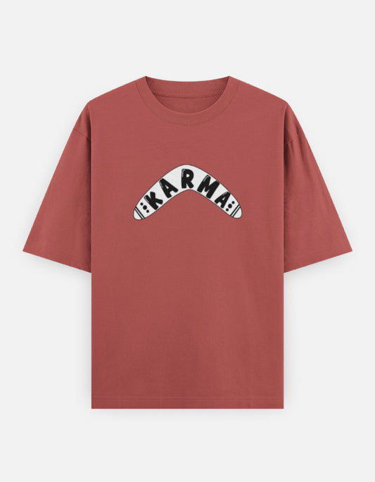 C-Labs Karma Boomerang Oversized Classic T-Shirt Coral Front_1_c_52_b99085d7-7393-45da-a215-99a4c6d3840f