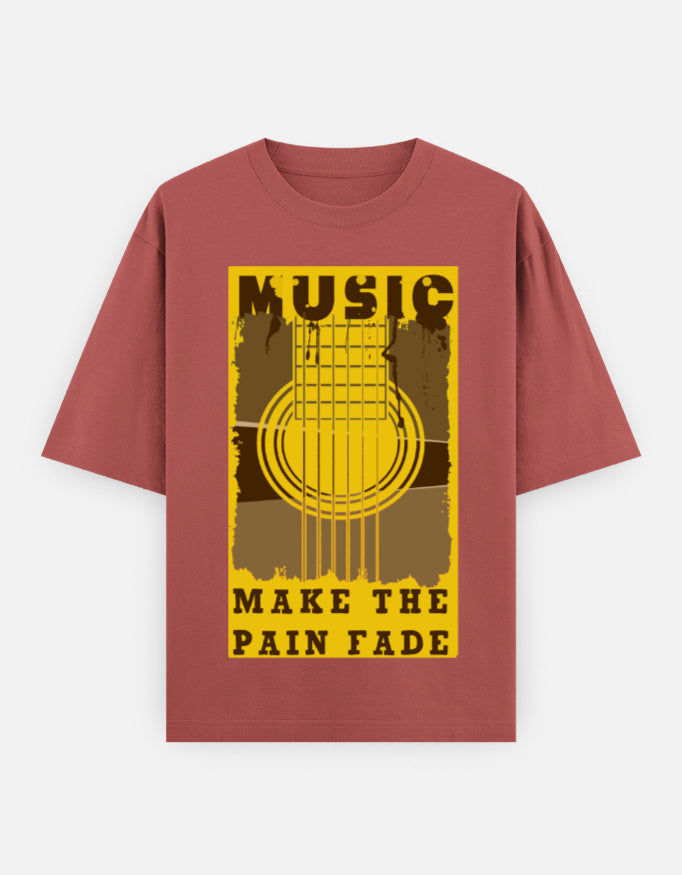 C-Labs Music Makes the Pain Fade Oversized Classic T-Shirt Coral Front_1_c_52_d2de6cba-6f54-4bb2-8ef9-bd285fae8305