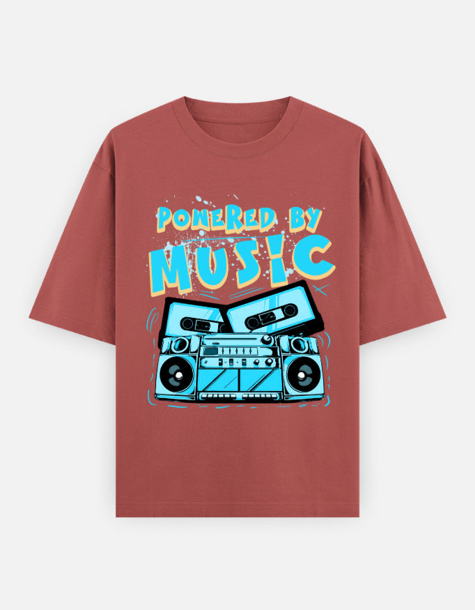 C-Labs Powered By Music Oversized Classic T-Shirt Coral Front_1_c_52_d95ba784-ffa3-4549-acd7-0bafa9b99575