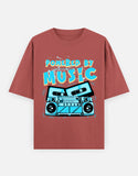 C-Labs Powered By Music Oversized Classic T-Shirt Coral Front_1_c_52_d95ba784-ffa3-4549-acd7-0bafa9b99575