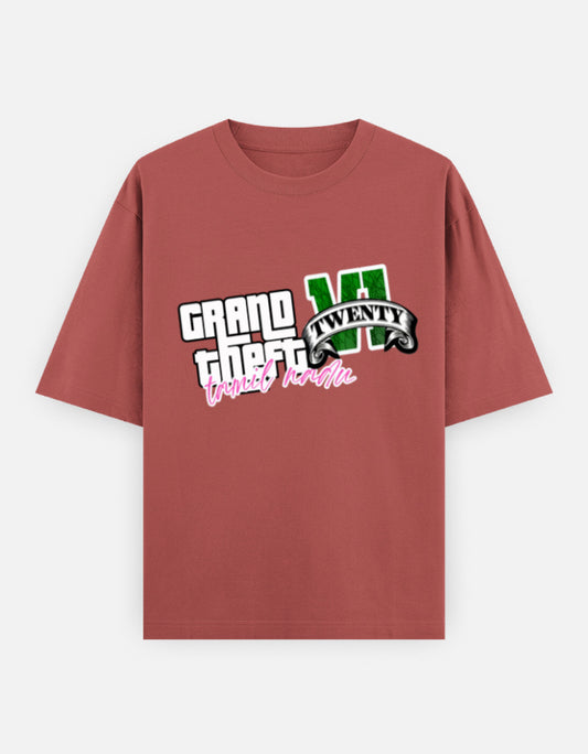 C-Labs Grand Theft Auto: Tamil Nadu Edition Oversized Classic T-Shirt Coral Front_1_c_52_f9ddf24c-2f14-4341-a2b1-ec92f61202a8