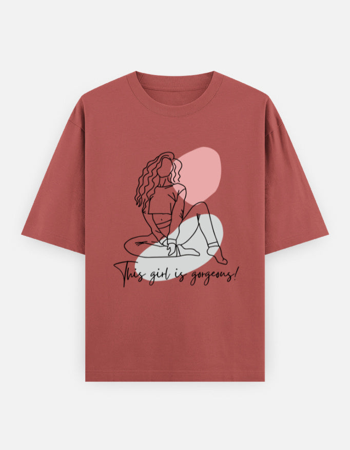 C-Labs This Girl Is Gorgeous Oversized Classic T-Shirt Coral Front_1_c_52_fa8d5d3a-997c-4802-807d-d83420e74f11