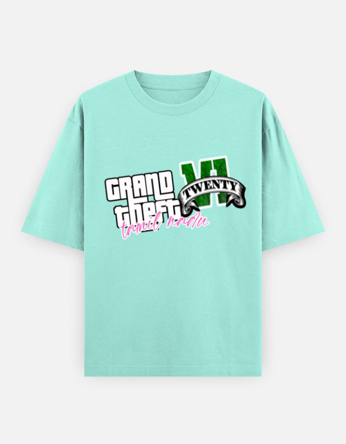 C-Labs Grand Theft Auto: Tamil Nadu Edition Oversized Classic T-Shirt Mint Front_1_c_53_10d4515a-0719-4a95-bcf8-5b89a2a9ad6d
