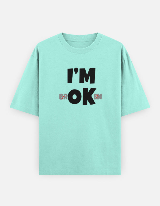 C-Labs I'M BROKEN Oversized Classic T-Shirt Mint Front_1_c_53_4c4efde1-1068-48f2-b7f7-f822ca408f92