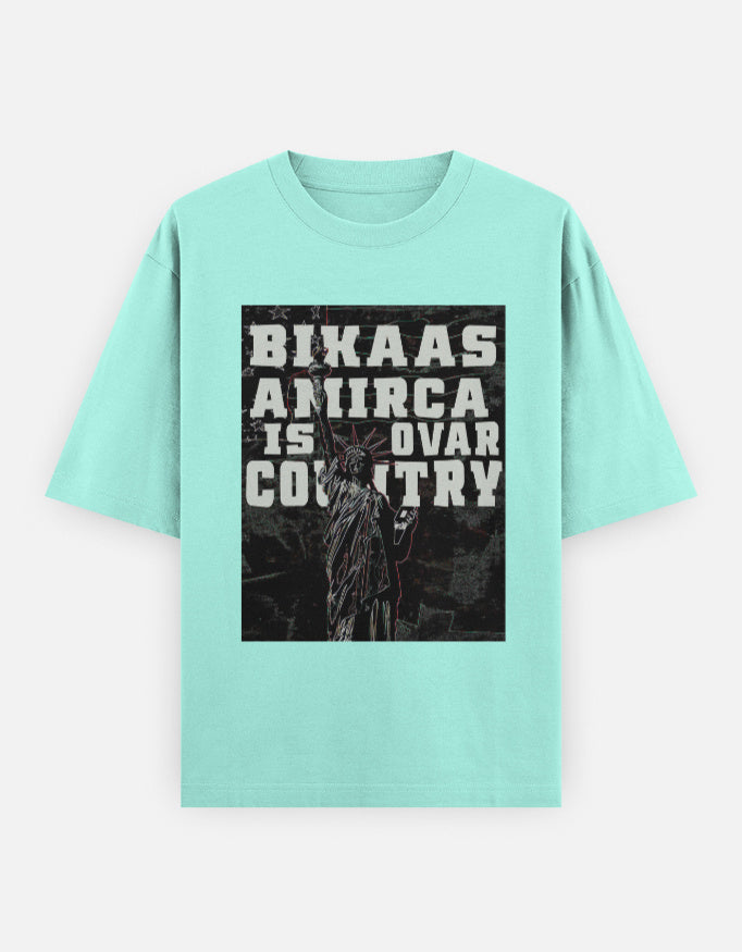 C-Labs Bikaas Amirca Is Ovar Country Oversized Classic T-Shirt Mint Front_1_c_53_74e2e73f-1ea7-4c39-9385-224d9657b652