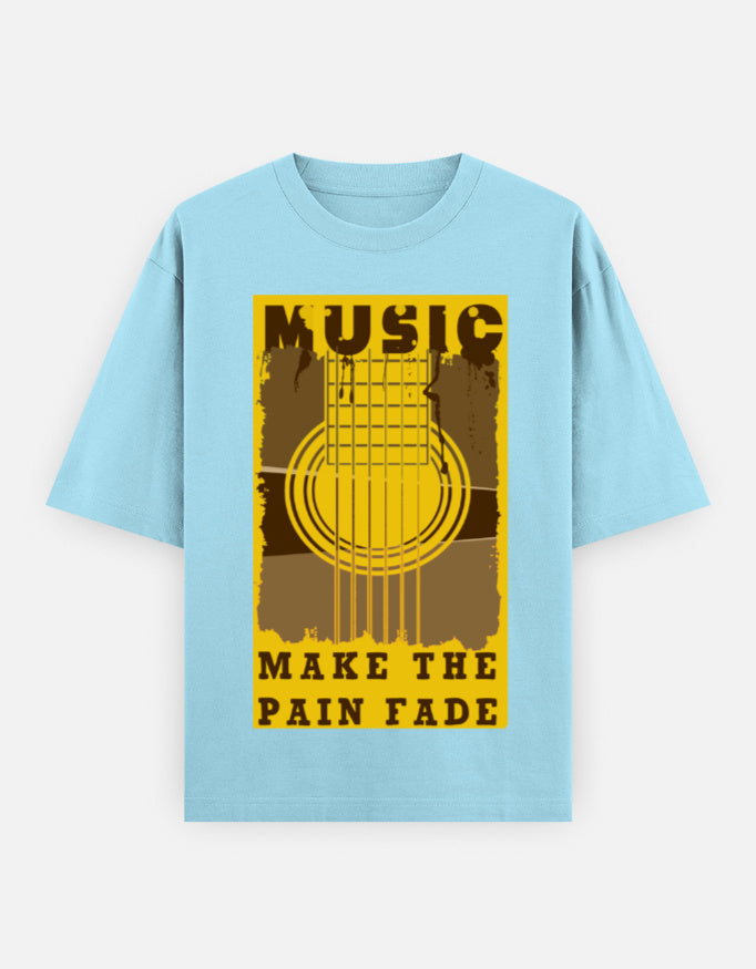 C-Labs Music Makes the Pain Fade Oversized Classic T-Shirt Baby Blue Front_1_c_54_b7acd791-d0eb-4ad6-9aca-8f953064b063