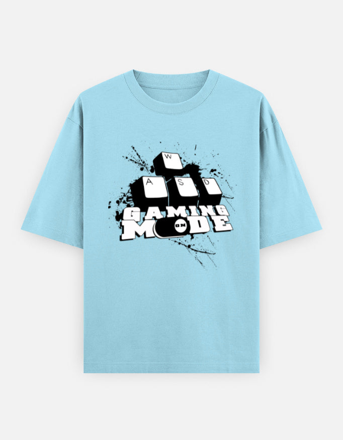 C-Labs Gaming Mode On Oversized Classic T-Shirt Baby Blue Front_1_c_54_dad5c968-43f5-4456-8569-71c52441fbad