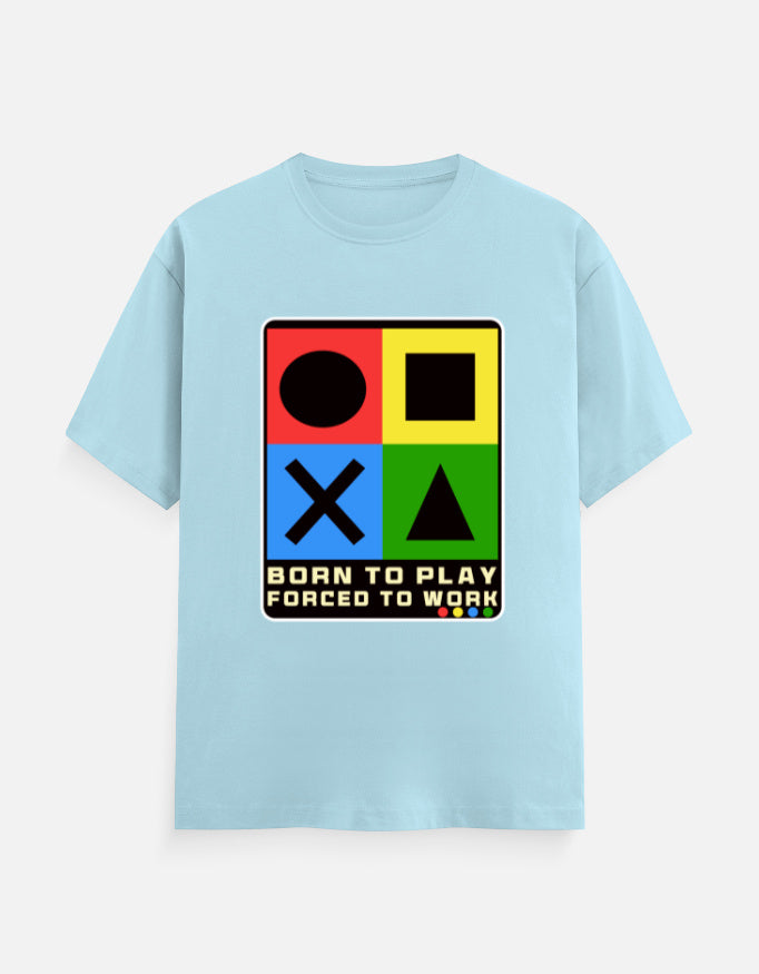 C-Labs Born to Play. Forced to Work Classic Crew T-Shirt Baby Blue Front_1_c_54_ec92cbca-5edd-43dd-be97-7f74d9e80e25
