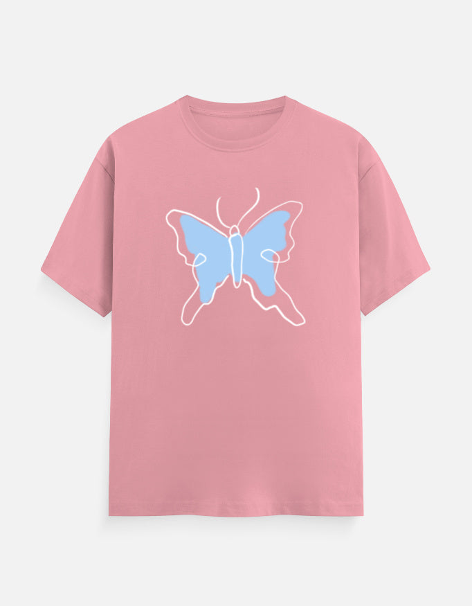 C-Labs Butterfly Classic Crew T-Shirt Flamingo Front_1_c_56_2a4ab68e-bfce-46f8-98a5-ba7655880fde