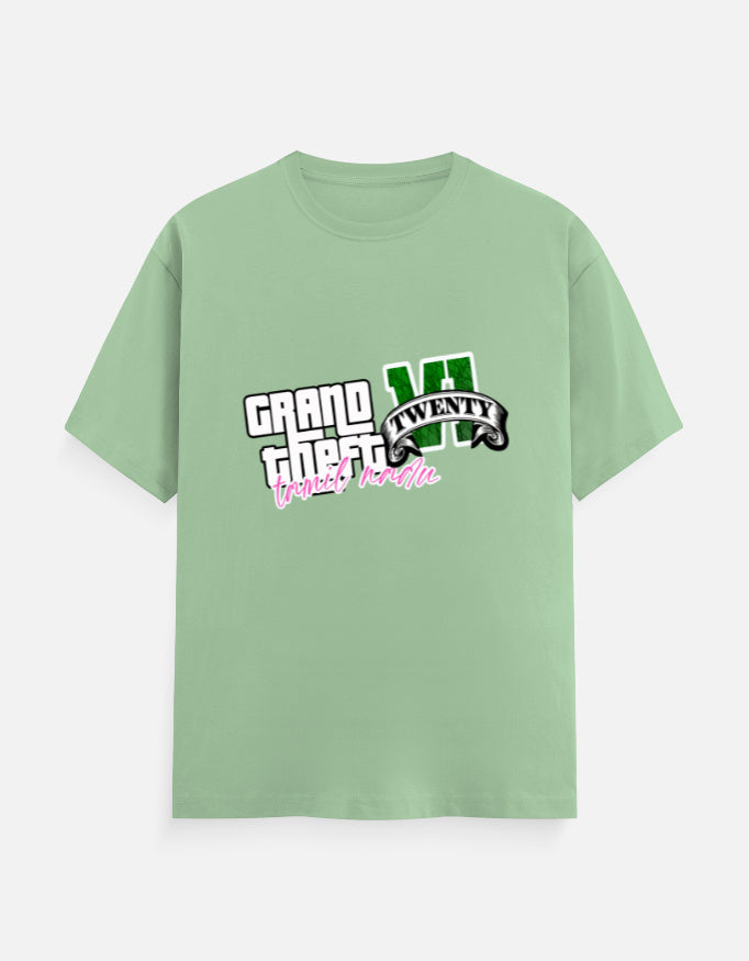 C-Labs Grand Theft Auto: Tamil Nadu Edition Classic Crew T-Shirt Jade Front_1_c_57_0782b82a-b636-40b7-8c5f-fd6e566dafff