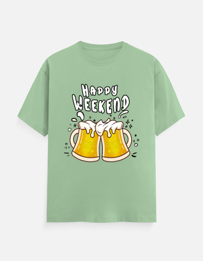 C-Labs Happy Weekend Classic Crew T-Shirt Jade Front_1_c_57_51387f2f-75ac-410d-9029-bc1c93374899