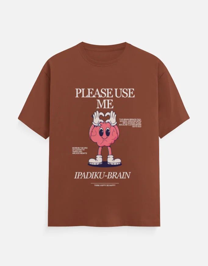 C-Labs Please use me ipadiku "Brain" Classic Crew T-Shirt Copper Front_1_c_59