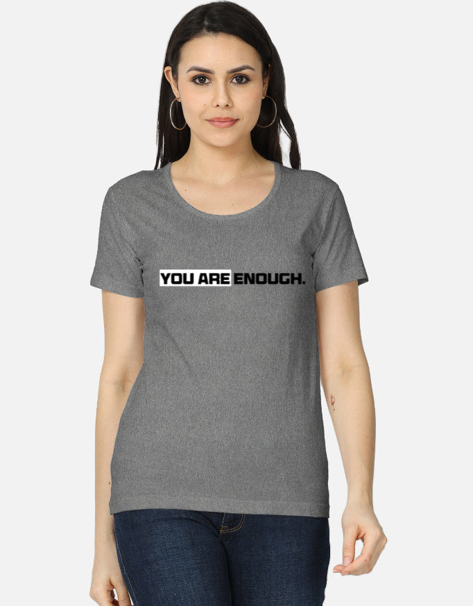 C-Labs You Are Enough Women's Classic T-Shirt Charcoal Melange Front_1_c_5_0b09aae9-274c-4f45-876d-469239661f30