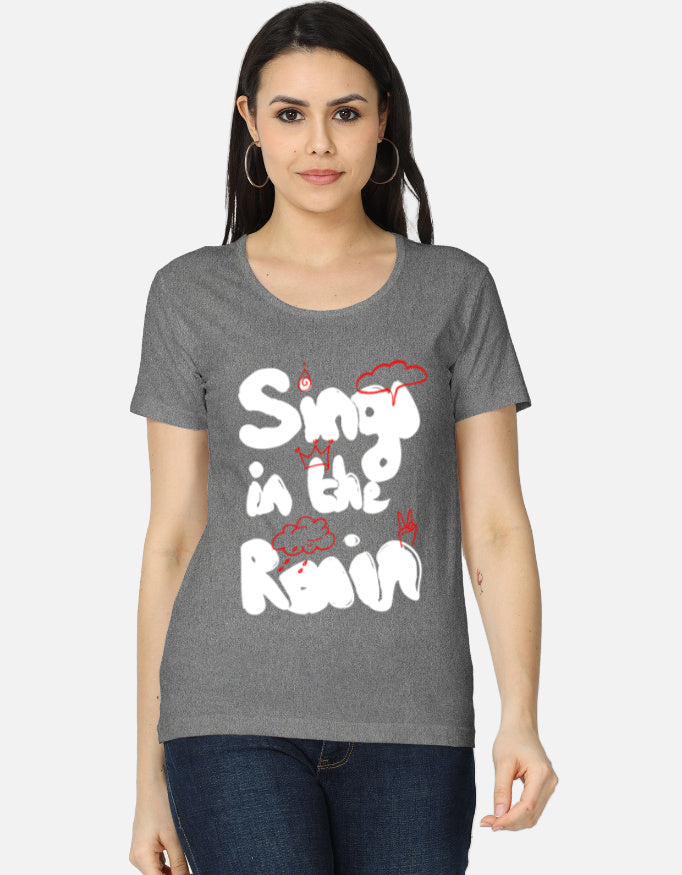 C-Labs Sing In The Rain Women's Classic T-Shirt Charcoal Melange Front_1_c_5_147b0611-e62a-495e-bc04-8f2207aace48