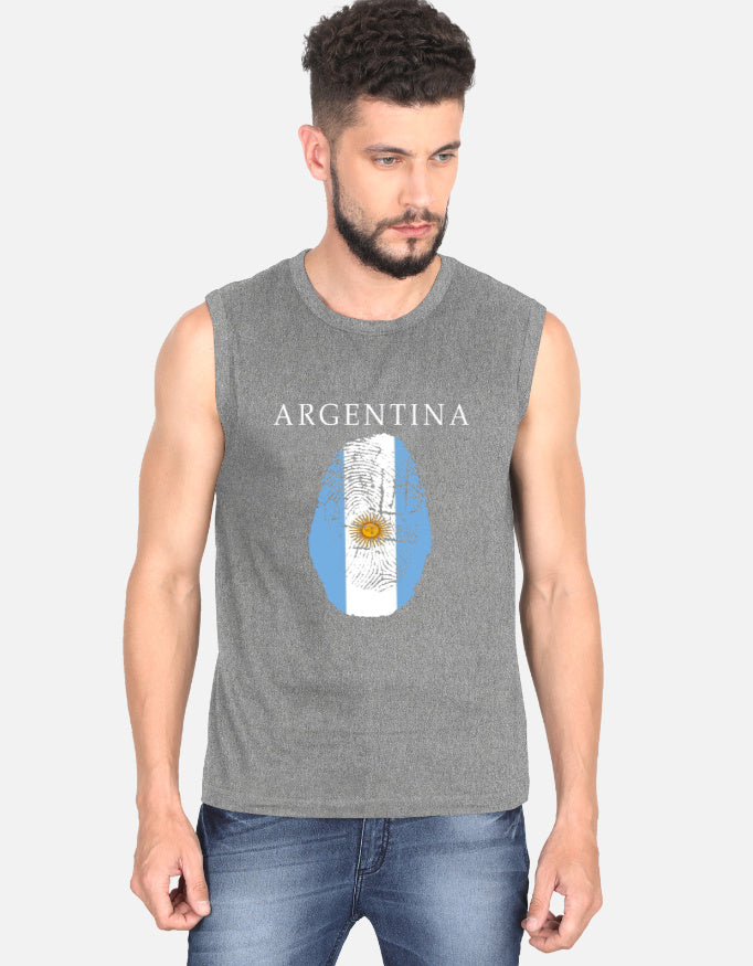 C-Labs Argentina Sleeveless T-Shirt Charcoal Melange Front_1_c_5_3268b6e8-99ea-4890-82aa-616ba2aaa406