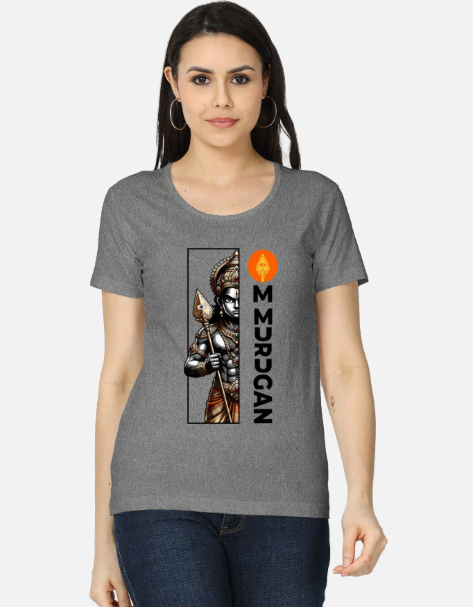 C-Labs Om Murugan Women's Classic T-Shirt Charcoal Melange Front_1_c_5_76f72255-abc0-4edb-b78f-437fcb687dd8
