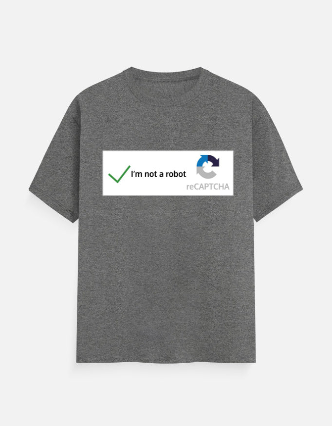 C-Labs I'm Not a Robot Classic Crew T-Shirt Charcoal Melange Front_1_c_5_89cb7f04-86c3-443b-a869-0a961becf80d
