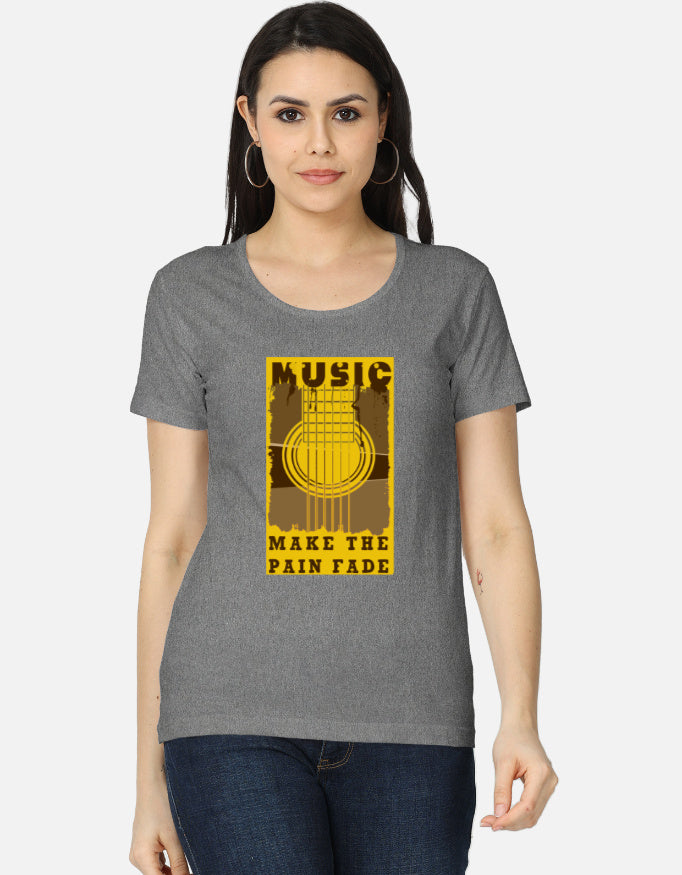 C-Labs Music Makes the Pain Fade Women's Classic T-Shirt Charcoal Melange Front_1_c_5_f73f6f09-25f0-466f-9a81-e004ce8eb4b5