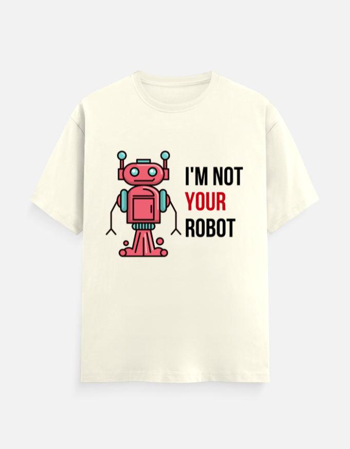 C-Labs I'm Not Your Robot Classic Crew T-Shirt Off White Front_1_c_61