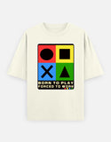 C-Labs Born to Play. Forced to Work. Oversized Classic T-Shirt Off White Front_1_c_61_21cbb73e-8595-4185-b6ec-dfeec0d13cc4