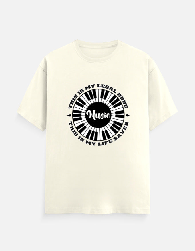 C-Labs Music Is My Drug Classic Crew T-Shirt Off White Front_1_c_61_67b9fdc5-44f2-41be-ba66-5dd110a6dd1d