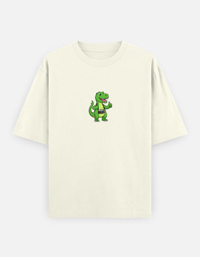 C-Labs Photographer Dinosaur Oversized Classic T-Shirt Off White Front_1_c_61_8bcdff19-ef67-405f-a6b3-b3d6052bc0e9