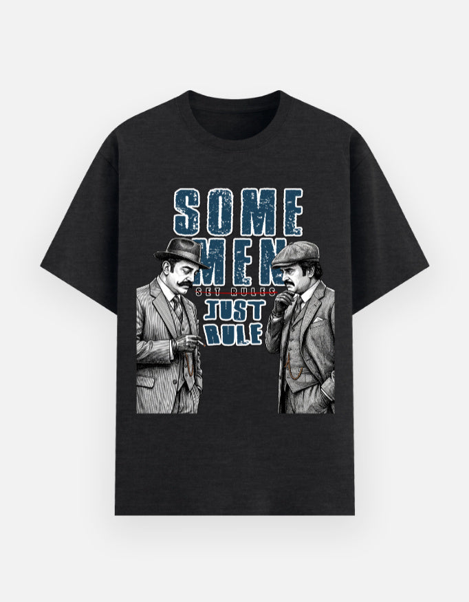 C-Labs Rajinikanth and Kamal Haasan Basic T-Shirt Black melange Front_1_c_62