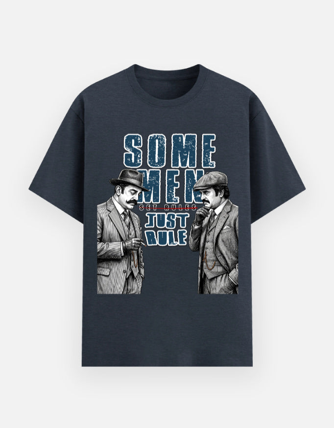 C-Labs Rajinikanth and Kamal Haasan Basic T-Shirt Navy melange Front_1_c_63
