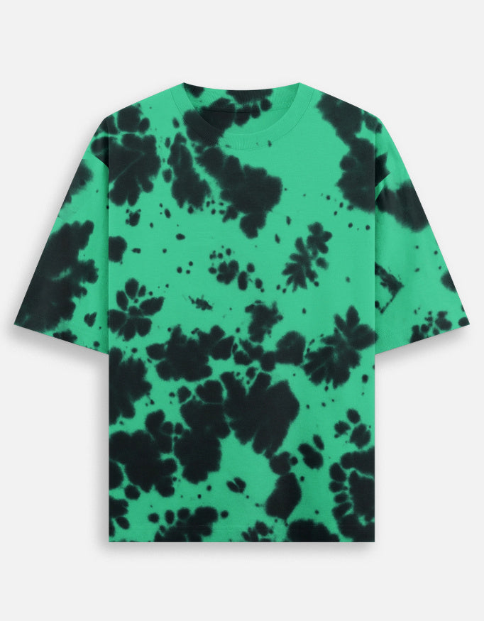 C-Labs C-Standard: Tie Dye Oversized T-Shirt Tie Dye Oversized T-Shirt Green Black Front_1_c_65