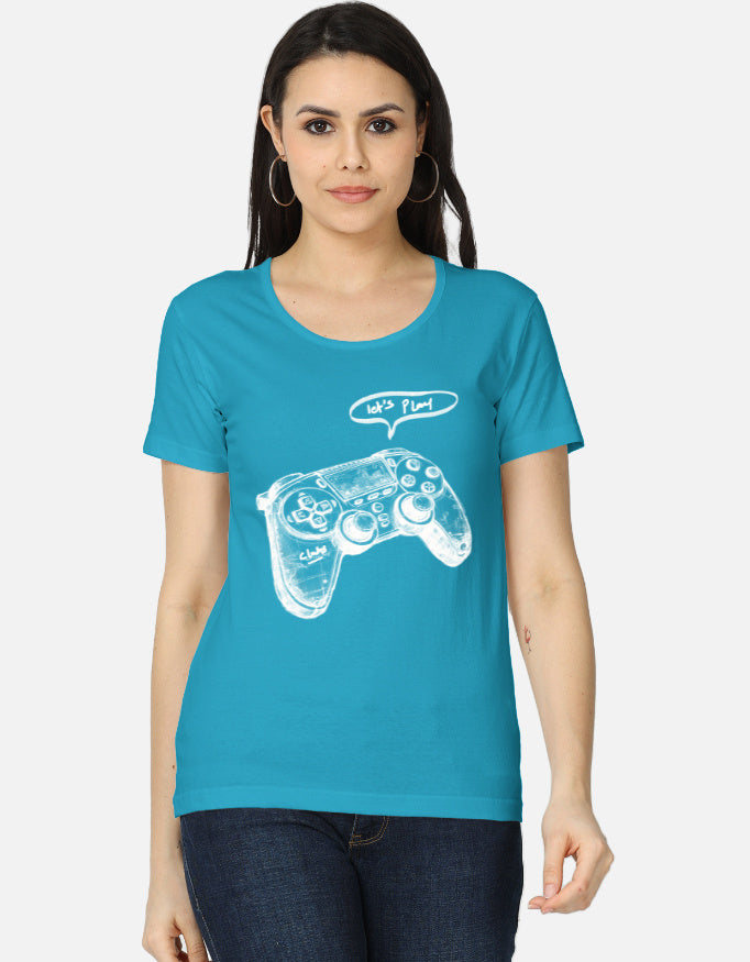 C-Labs Let's Play Women's Classic T-Shirt SkyBlue Front_1_c_6_46cde667-b1d5-485a-92b4-30df8a982dc6